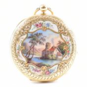 19TH CENTURY PATEK & CIE GENÈVE GOLD ENAMEL FOB WATCH CIRCA 1846