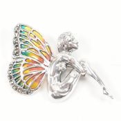 925 SILVER PLIQUE A JOUR & MARCASITE FAIRY BROOCH