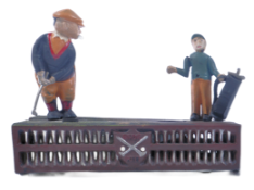 BIRDIE PUT CAST IRON REPRODUCTION GOLF THEMED MONEY BOX