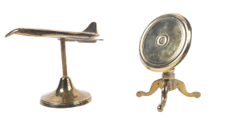 19TH CENTURY VICTORIAN BRASS TILT TOP TABLE & CONCORDE
