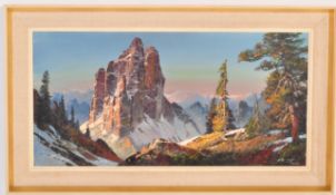 WOLFGANG HEINZ 'ALPINE SCENE' ORIGINAL SIGNED OIL ON CANVAS