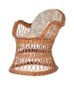 RETRO WICKER RATTAN BAMBOO CHILDREN CHAIR