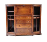 1930S ART DECO OAK BUREAU BOOKCASE DISPLAY UNIT