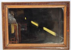 19TH CENTURY WALNUT OVERMANTEL WALL MIRROR