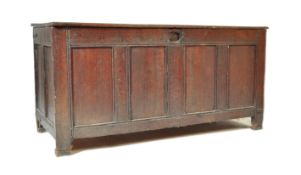 17TH CENTURY LARGE SOLID OAK JACOBEAN COFFER CHEST
