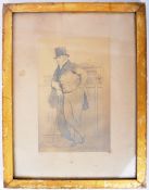 VICTORIAN ENGRAVING OF A GENTLEMAN, FRAMED AND GLAZED
