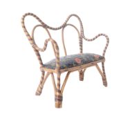 ANTIQUE SALESMAN SAMPLE / DOLLS HOUSE TWO SEAT CHAIR