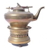 EARLY 20TH CENTURY BRASS SPIRIT KETTLE AND STAND