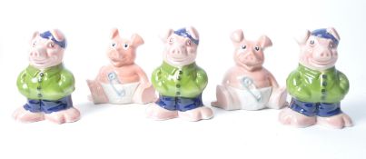 SET OF FIVE VINTAGE NATWEST PIGGY BANK PIGS