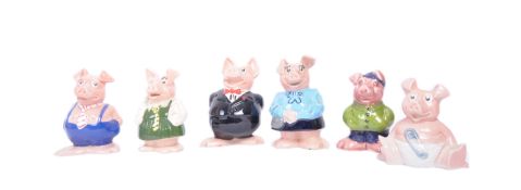 FULL SET OF SIX VINTAGE NATWEST PIGGY BANK PIGS