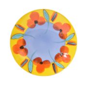 ALAN CLARKE FOR POOLE POTTERY - FLOWERS - LARGE PAINTED CHARGER