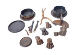 COLLECTION OF WOODEN WARES- ARCHITECTURAL FEET ETC