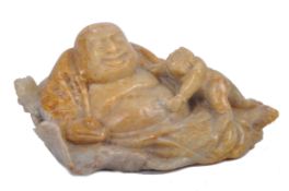 20TH CENTURY JAPANESE HOTEI SOAPSTONE CARVED FIGURE