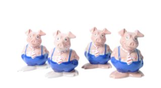 SET OF FOUR VINTAGE NATWEST PIGGY BANK BROTHER MAXWELL PIGS