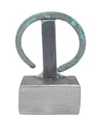 BELIEVED VIKING CHILD'S IRON BRACELET MOUNTED ON STAND