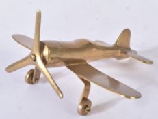 BRASS MODEL OF A WWII SPITFIRE AEROPLANE