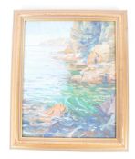DUGALD STARK (BN. 1957) OIL ON BOARD OF A COASTAL SCENE