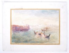 MIDCENTURY WATERCOLOUR OF VENICE DEPICTING GONDOLAS