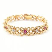 EARLY 20TH CENTURY AUSTRO HUNGARIAN RUBY & DIAMOND BRACELET