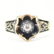 HALLMARKED VICTORIAN 18CT GOLD & DIAMOND MEMORIAL RING