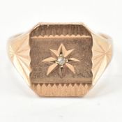 HALLMARKED 9CT GOLD & DIAMOND SIGNET RING