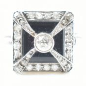 ART DECO ONYX & DIAMOND RING