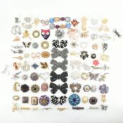 COLLECTION OF ASSORTED COSTUME JEWELLERY BROOCH PINS