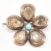 GEORGIAN FLOWER HAIR LOCKET BROOCH PIN