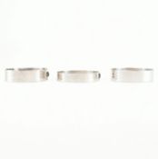 THREE HALLMARKED SILVER BANGLE BRACELETS