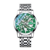 TALIS CO. 7820 AUTOMATIC STAINLESS STEEL SKELETON DIAL WRISTWATCH