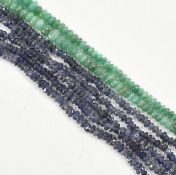 SAPPHIRE & EMERALD GEM BEAD NECKLACES