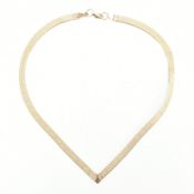 HALLMARKED 9CT GOLD FLAT LINK V NECKLACE CHAIN
