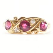 HALLMARKED RUBY & DIAMOND RING