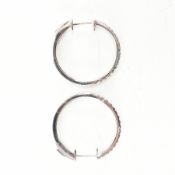 HALLMARKED 18CT GOLD & DIAMOND HOOP EARRINGS