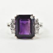 ART DECO AMETHYST & DIAMOND COCKTAIL RING