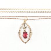 TWO GOLD NECKLACE CHAINS & PENDANT