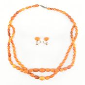 VINTAGE BUTTERSCOTCH AMBER DEMI PARURE