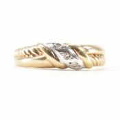 HALLMARKED 9CT BICOLOUR GOLD & DIAMOND RING
