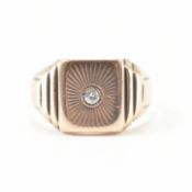 HALLMARKED 9CT GOLD & DIAMOND SIGNET RING