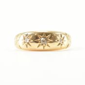 ANTIQUE 18CT GOLD & DIAMOND DOME GYPSY RING