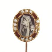 GEORGIAN GOLD & ENAMEL STICK PIN