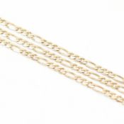 HALLMARKED 9CT GOLD FIGARO CHAIN NECKLACE