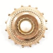 ANTIQUE GOLD & PEARL MOURNING BROOCH PIN