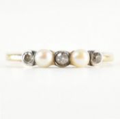 1920S DIAMOND & PEARL FIVE STONE RING