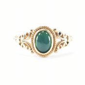 HALLMARKED 9CT GOLD & GREEN STONE SOLITAIRE RING