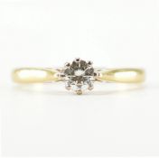 HALLMARKED 18CT GOLD & DIAMOND SOLITAIRE RING
