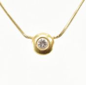 HALLMARKED 18CT GOLD & DIAMOND PENDANT NECKLACE CHAIN