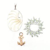 VICTORIAN ANCHOR SWEETHEART BROOCH PIN & COSTUME JEWELLERY