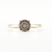 HALLMARKED 9CT GOLD & DIAMOND CLUSTER RING