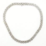 VINTAGE WHITE METAL & PASTE COLLAR NECKLACE